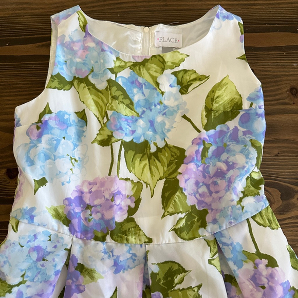 Girls The Children’s Place White Blue Purple Floral Dress Size 12 Easter dress - Picture 3 of 6